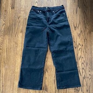 J Crew slim wide leg women's cropped Black Jeans